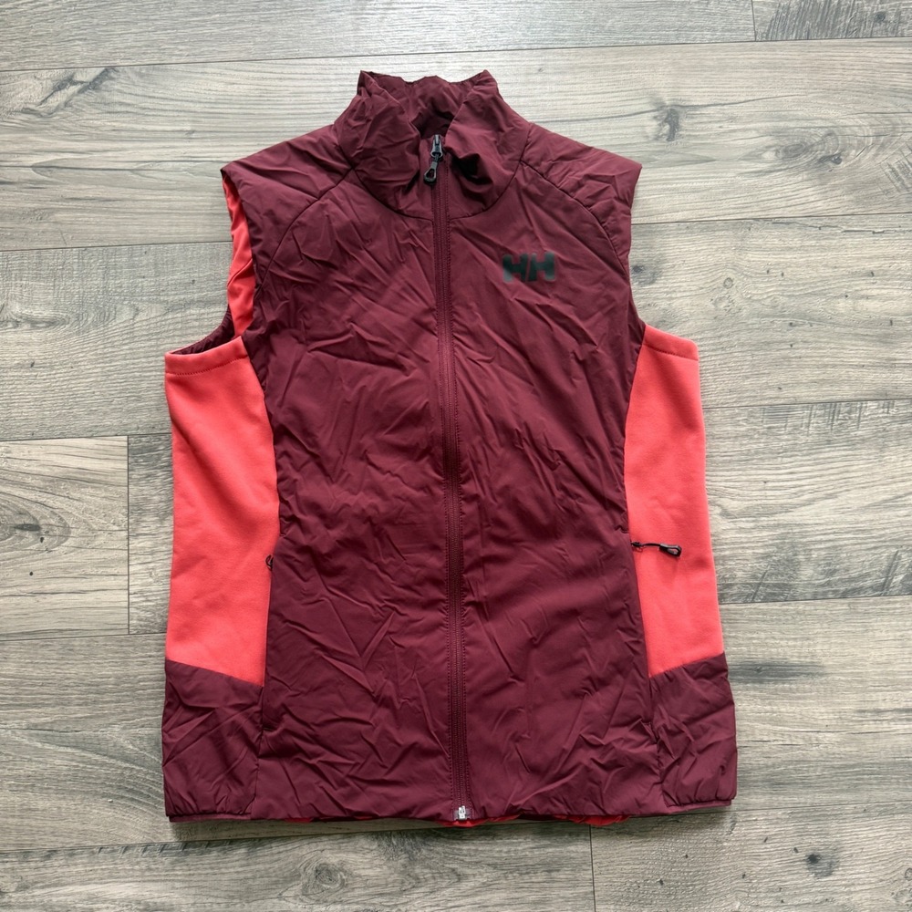 Helly Hansen Odin Insulated Vest Womens XL Burgundy Coral Full Zip Outdoor Layer